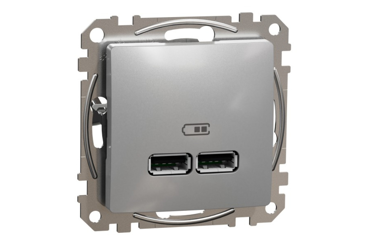 USB розетка тип A+A 2,1A Алюминий Sedna Design (SDD113401)