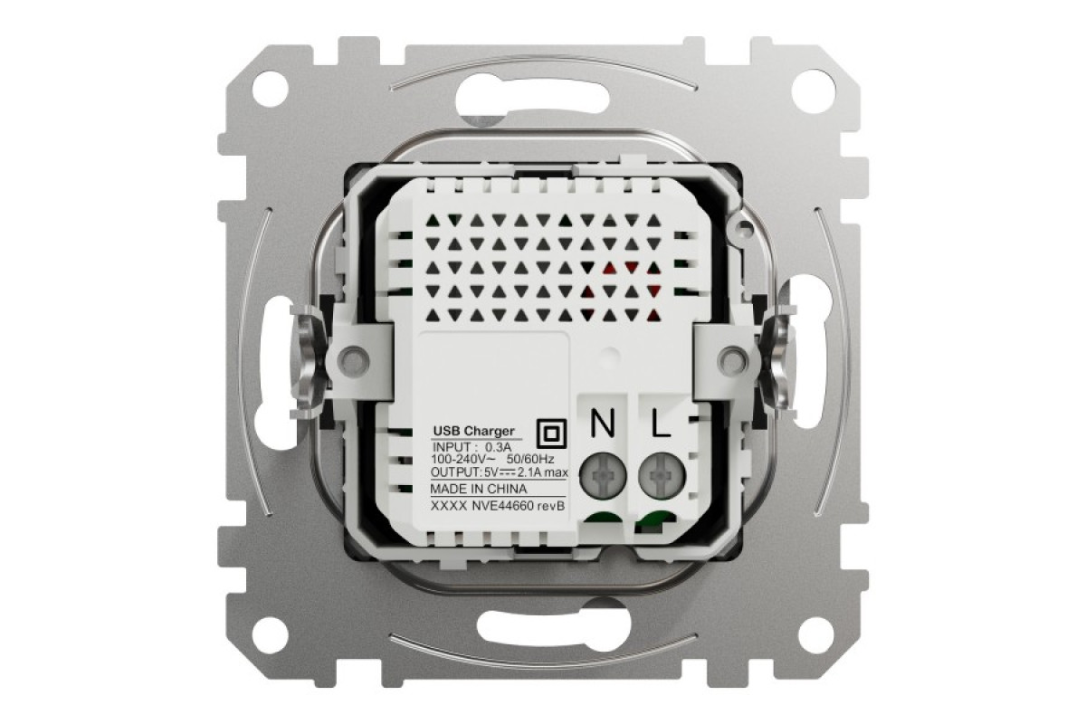 USB розетка тип A+A 2,1A Алюминий Sedna Design (SDD113401)