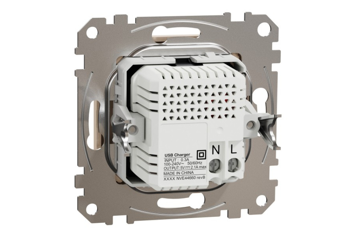 USB розетка тип A+A 2,1A Бежевий Sedna Design (SDD112401)