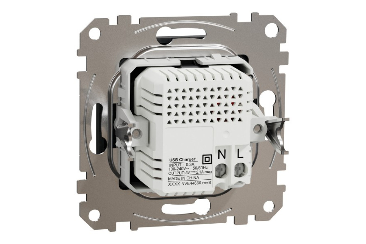 USB розетка тип A+A 2,1A Чорний Sedna Design (SDD114401)