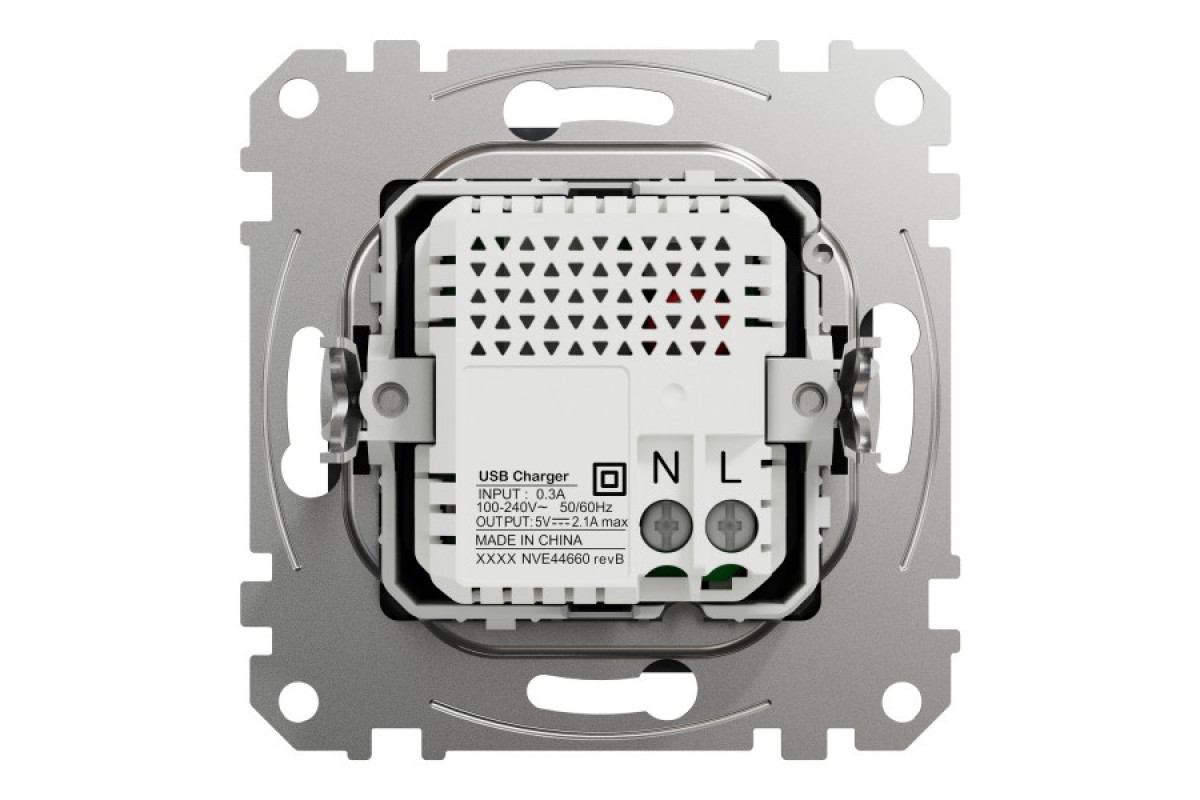 USB розетка тип A+A 2,1A Чорний Sedna Design (SDD114401)
