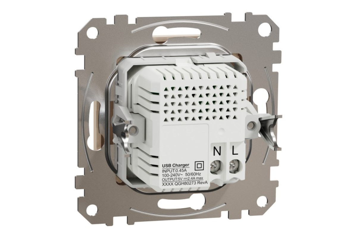 USB розетка тип A+C 2,4A Бежевий Sedna Design (SDD112402)