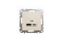 USB розетка тип A+C 2,4A Бежевий Sedna Design (SDD112402)