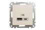 USB розетка тип A+C 2,4A Бежевий Sedna Design (SDD112402)