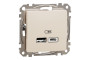 USB розетка тип A+C 2,4A Бежевий Sedna Design (SDD112402)