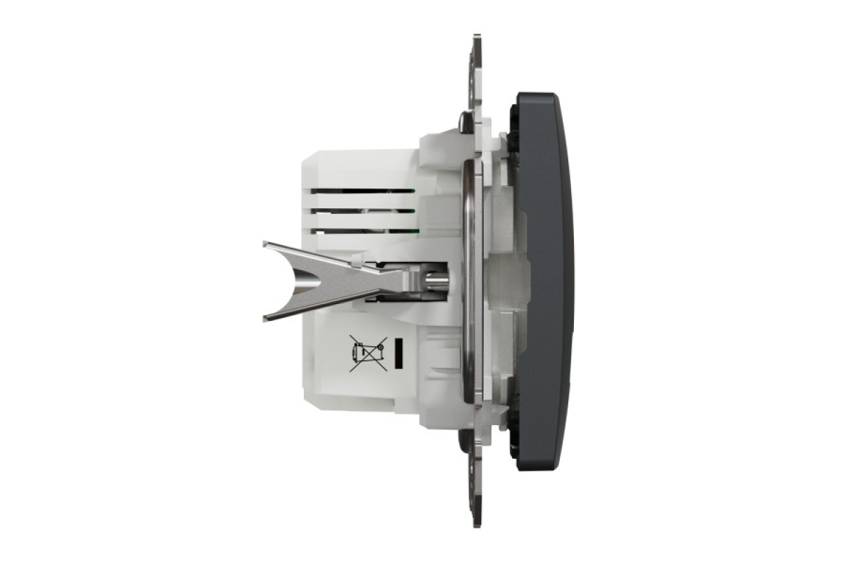 USB розетка тип A+C 2,4A Чорний Sedna Design (SDD114402)