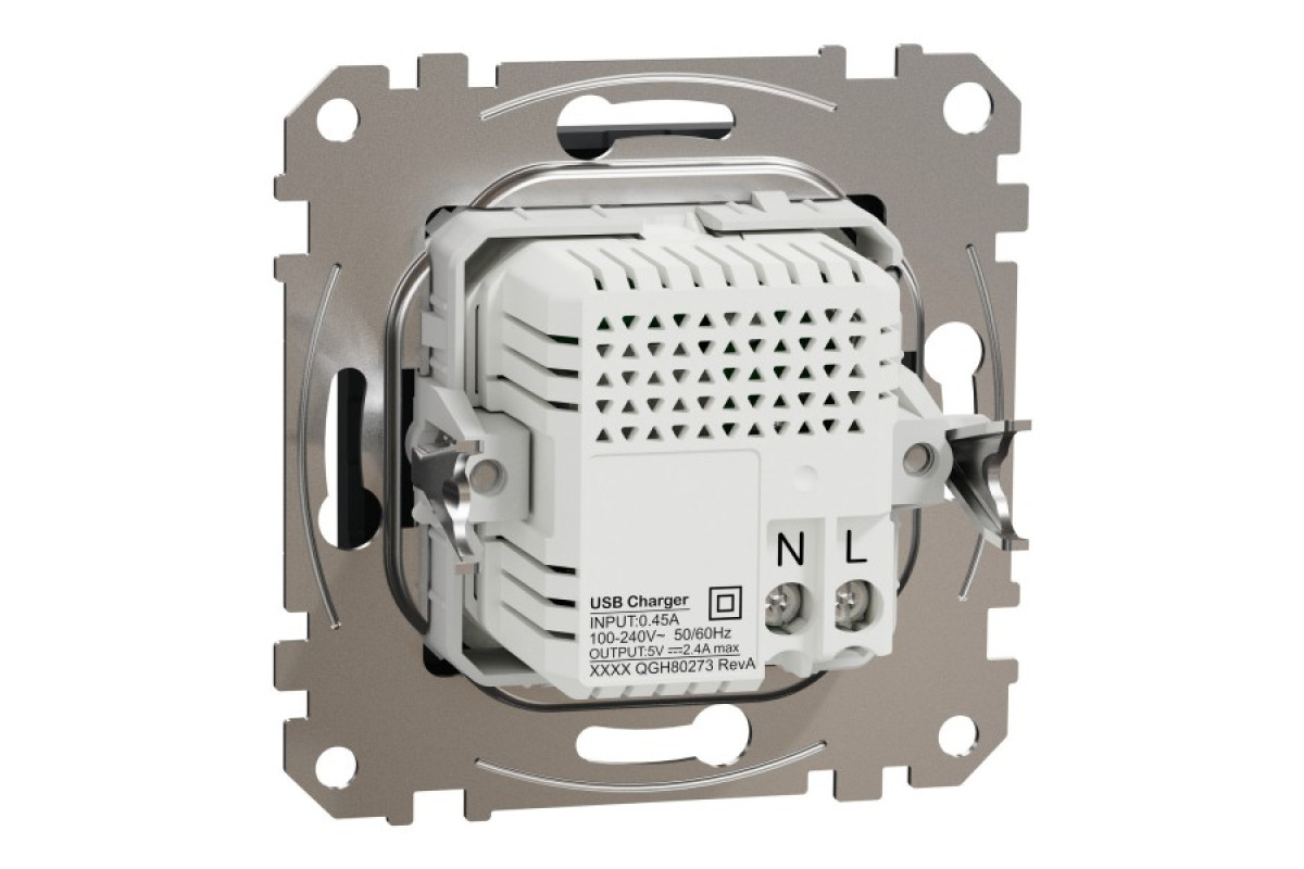 USB розетка тип A+C 2,4A Чорний Sedna Design (SDD114402)