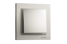 Вимикач одноклавішний, Mono Electric, DESPINA (срібло) (102-212125-100)