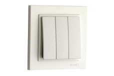 Вимикач трьохклавішний, Mono Electric, DESPINA (білий) (102-190022-114)