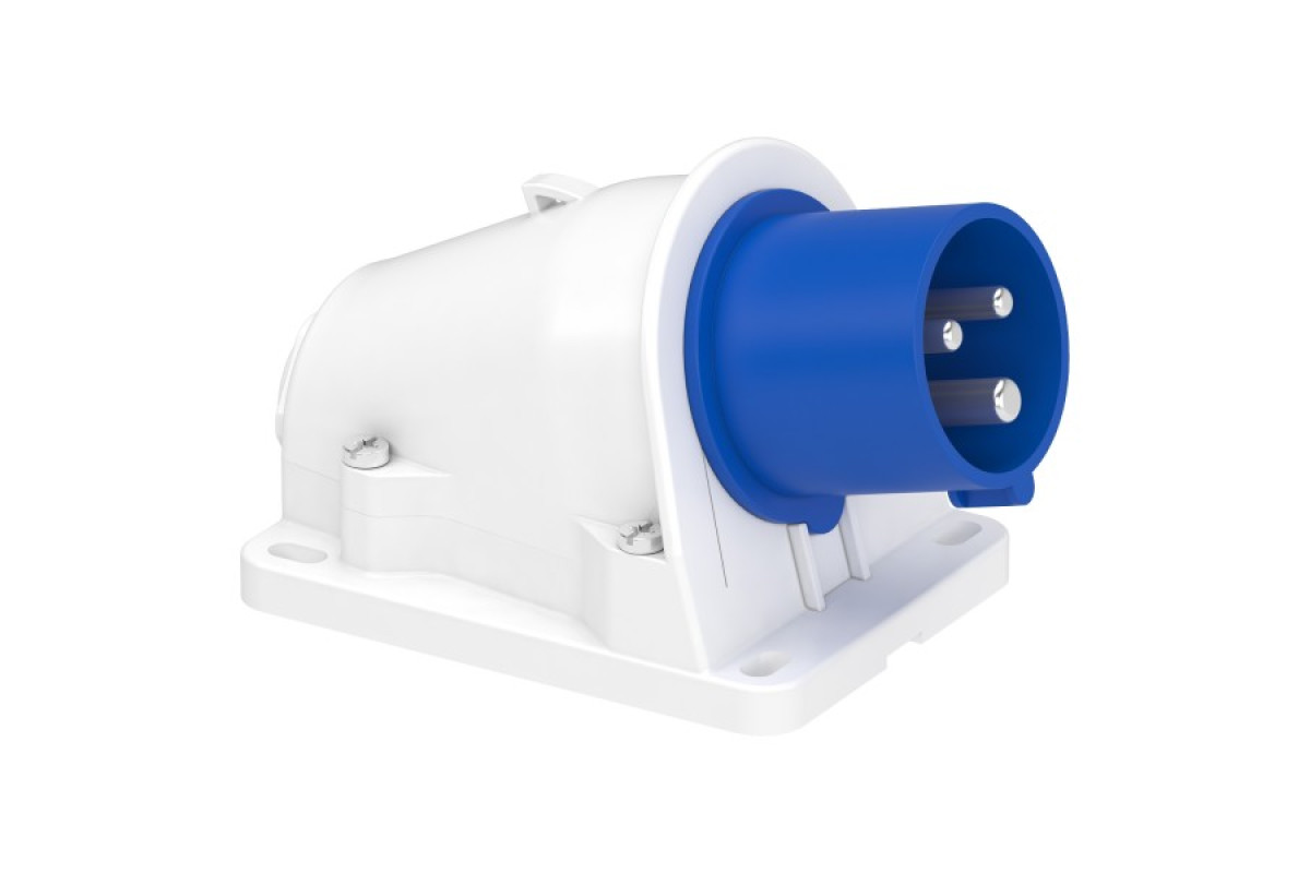 Кабельна вилка настінна швидкого підключення.16А 2P+E IP67 250В (PKX16W423)