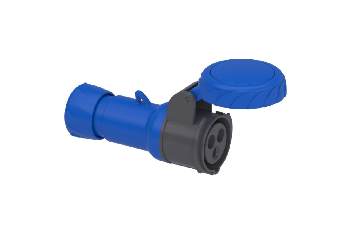 Кабельна розетка PratiKa, пряма, 16 A, 2P + E, 200-250 B AC, IP67 (PKF16M723)