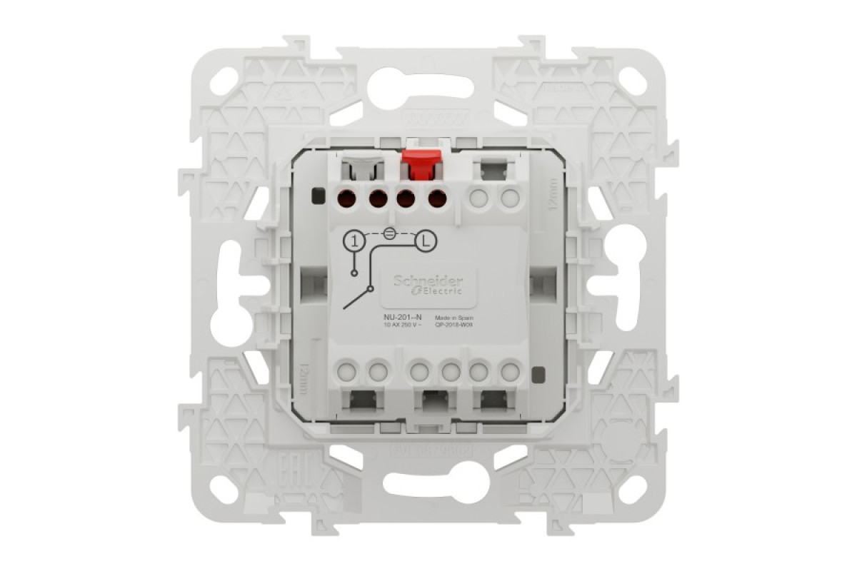 Вимикач 1-клавішний з підс, сх. 1а, 10А білий (NU520118N)