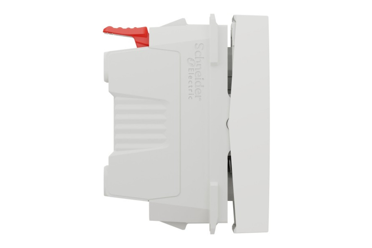 Вимикач 1-клавішний кнопковий з підсвічуванням схема 1а 10А, 1 м білий (NU310618N)