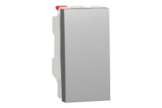 Вимикач 1-клавішний кнопковий схема 1, 10А, 1 модуль алюміній (NU310630)