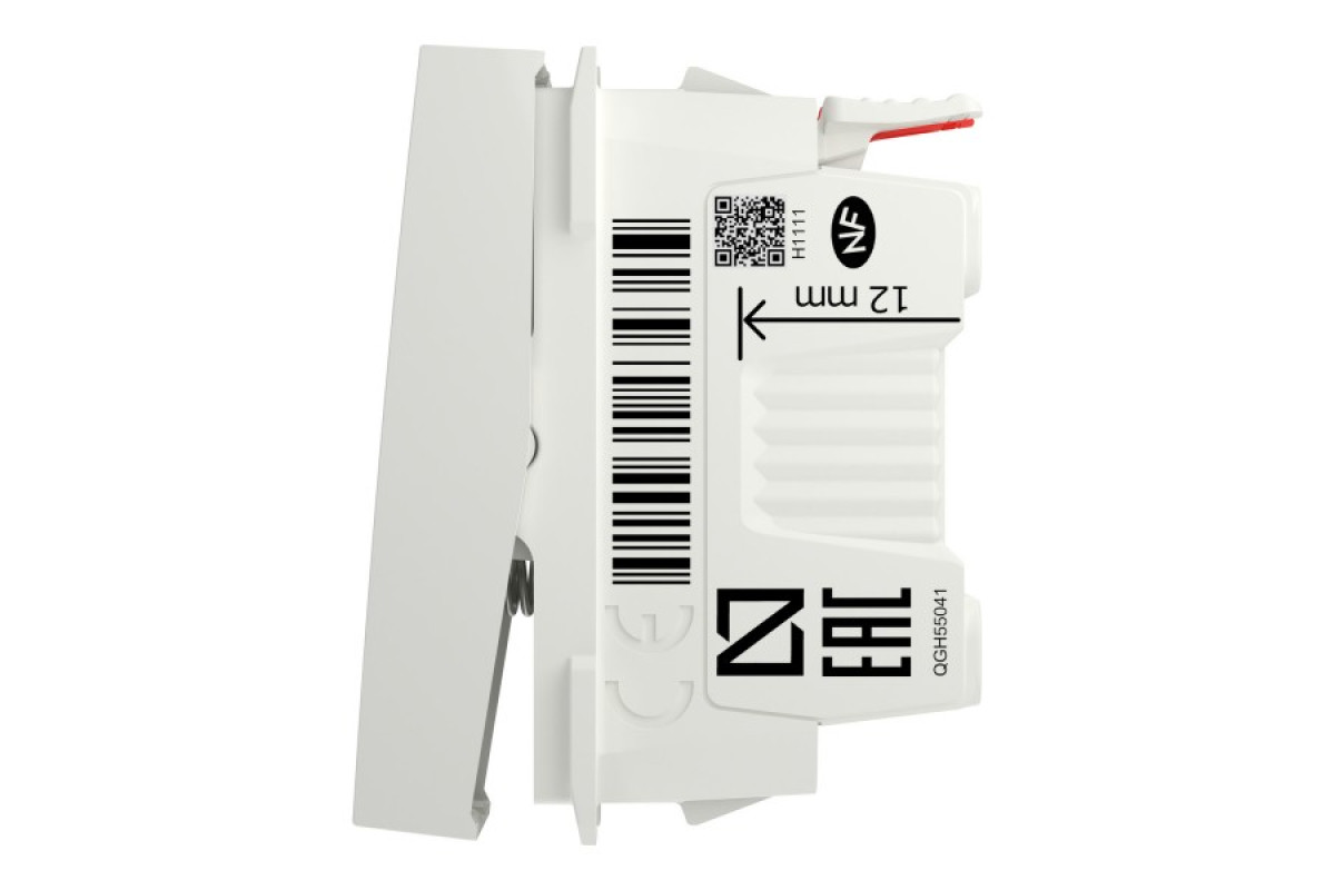 Вимикач 1-клавішний кнопковий схема 1, 10А, 1 модуль білий (NU310618)