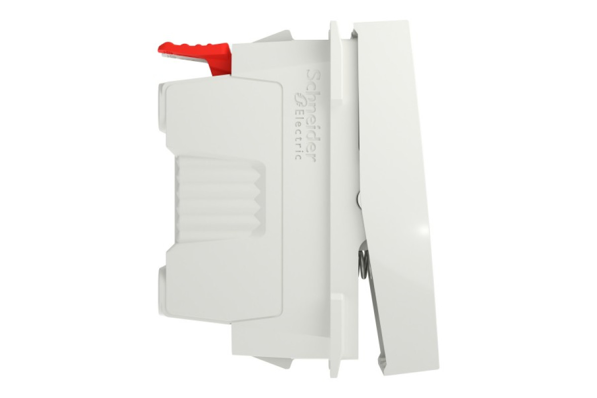 Вимикач 1-клавішний кнопковий схема 1, 10А, 1 модуль білий (NU310618)