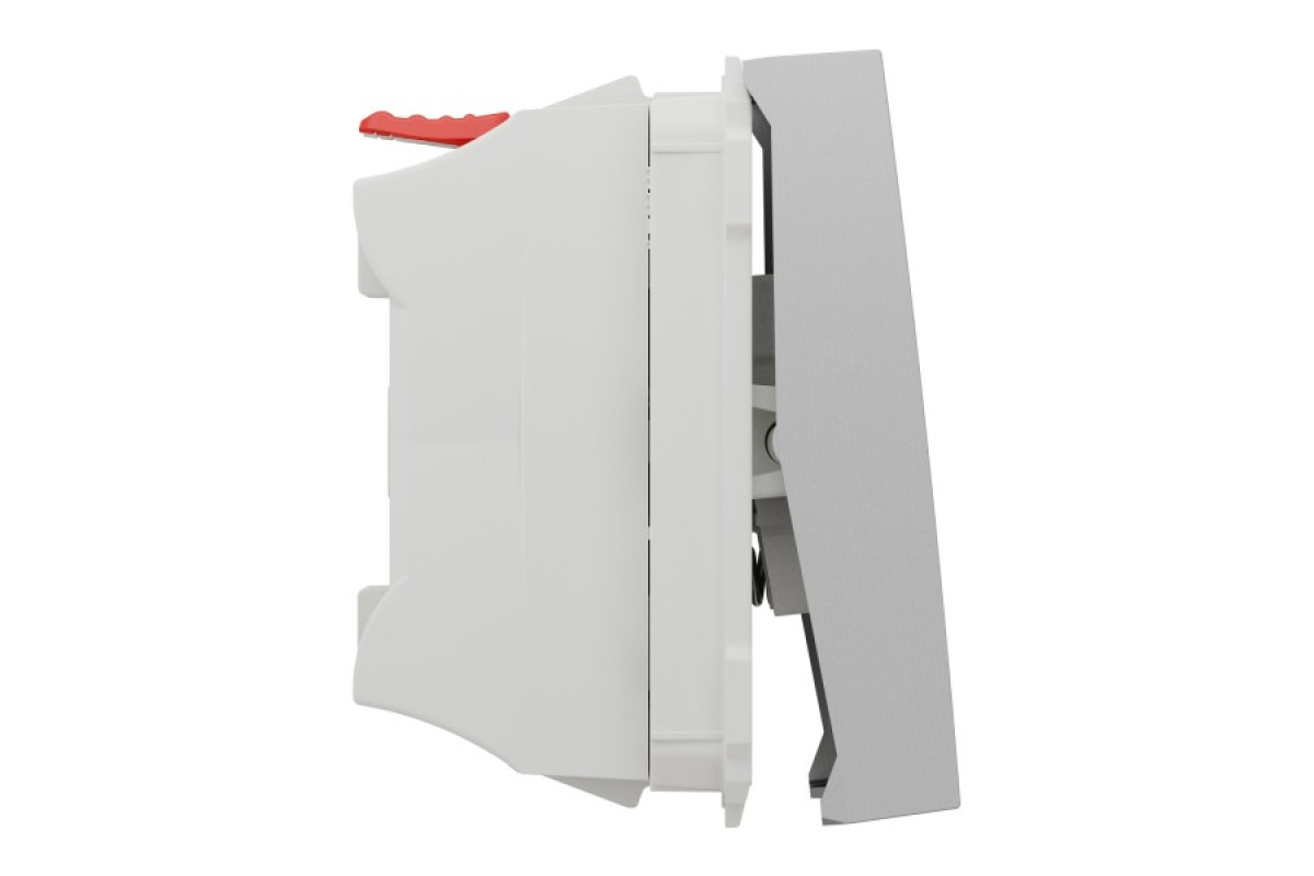 Вимикач 1-клавішний кнопковий схема 1, 10А, 2 модулі алюміній (NU320630)