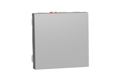 Вимикач 1-клавішний кнопковий схема 1, 10А, 2 модулі алюміній (NU320630)