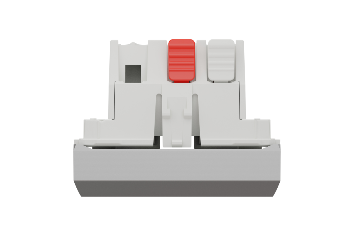 Вимикач 1-клавішний кнопковий схема 1, 10А, 2 модулі алюміній (NU320630)