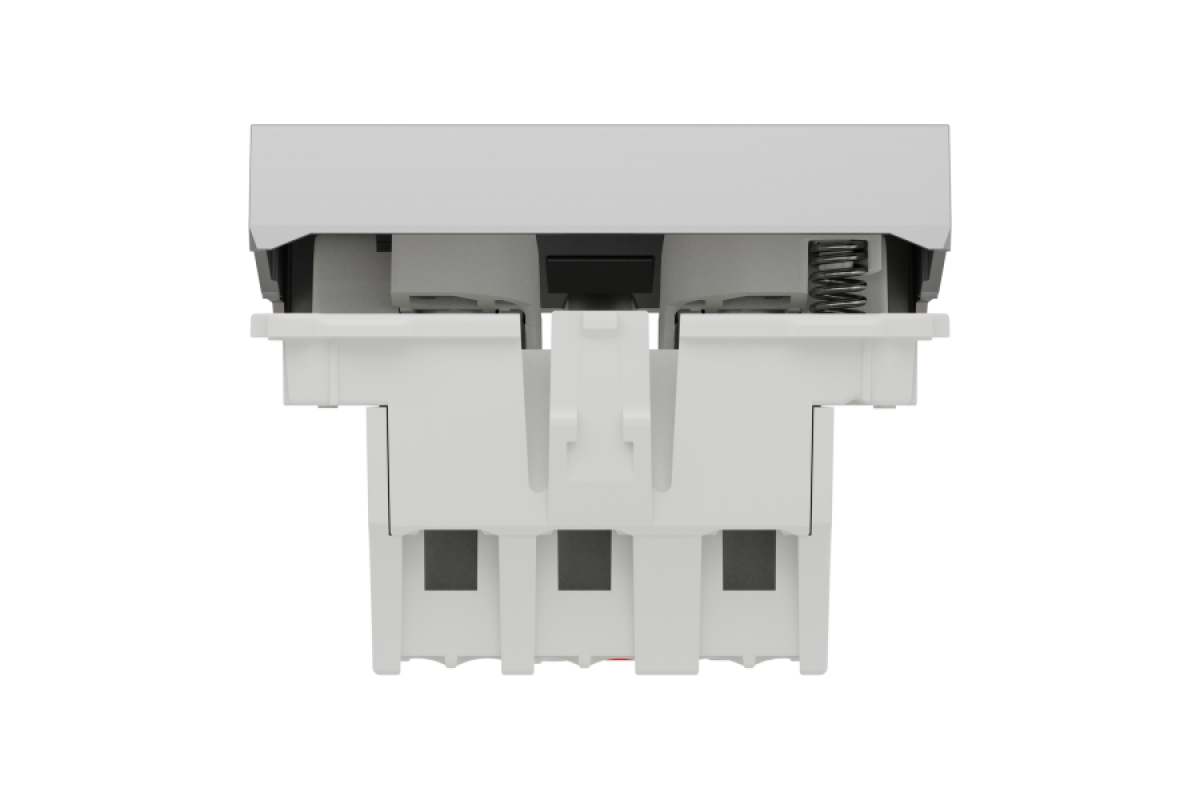 Вимикач 1-клавішний кнопковий схема 1, 10А, 2 модулі алюміній (NU320630)