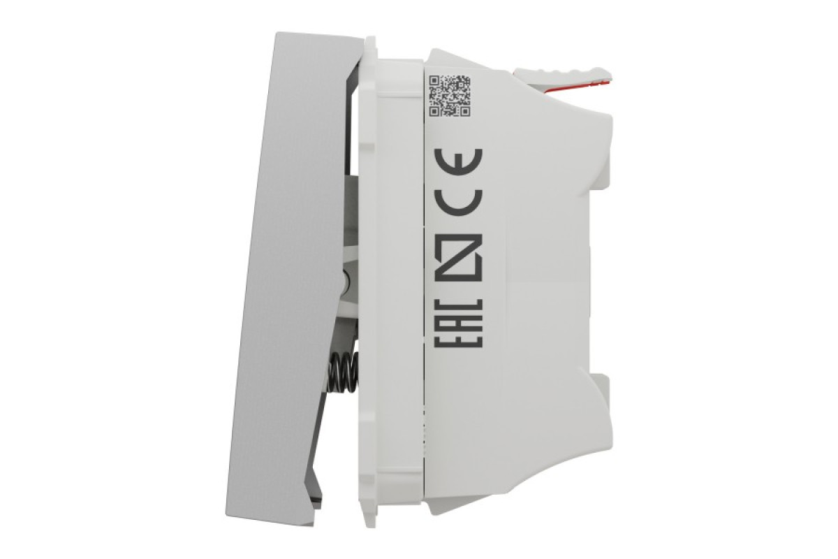 Вимикач 1-клавішний кнопковий схема 1, 10А, 2 модулі алюміній (NU320630)