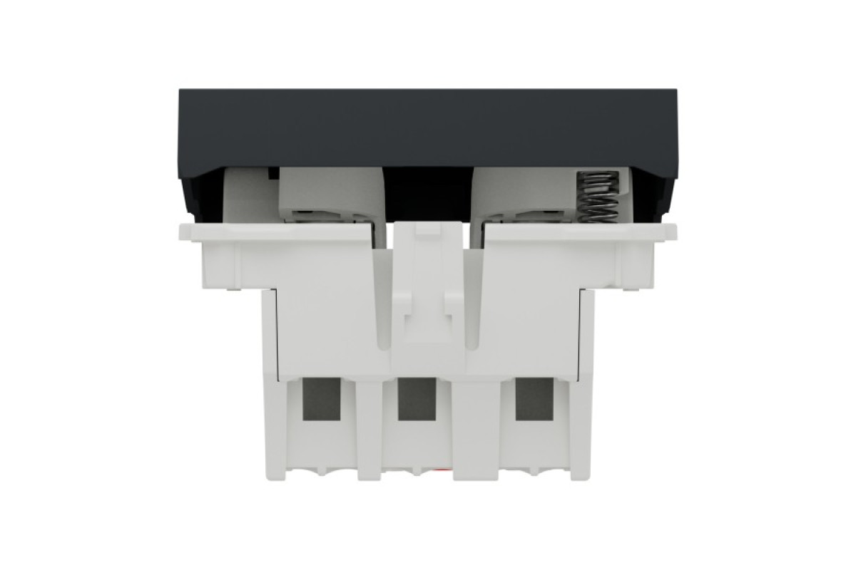 Вимикач 1-клавішний кнопковий схема 1, 10А, 2 модулі антрацит (NU320654)