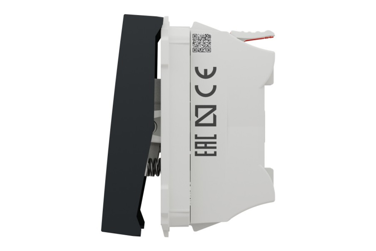 Вимикач 1-клавішний кнопковий схема 1, 10А, 2 модулі антрацит (NU320654)