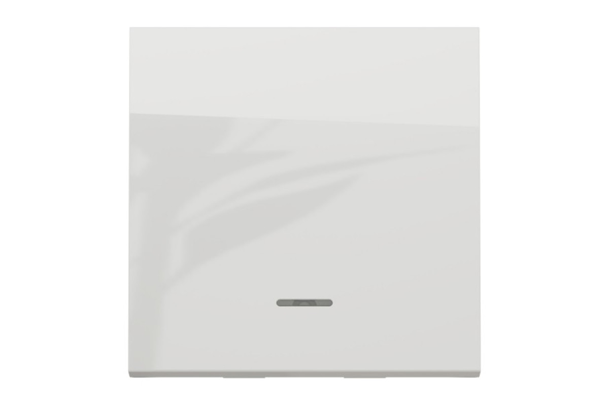 Вимикач 1-клавішний кнопковий, з підсвіткою 10 А білий Unica New (NU320618N)