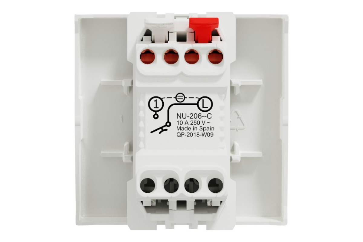 Вимикач 1-клавішний кнопковий, сх.1, 10 А білий Unica New (NU320618C)