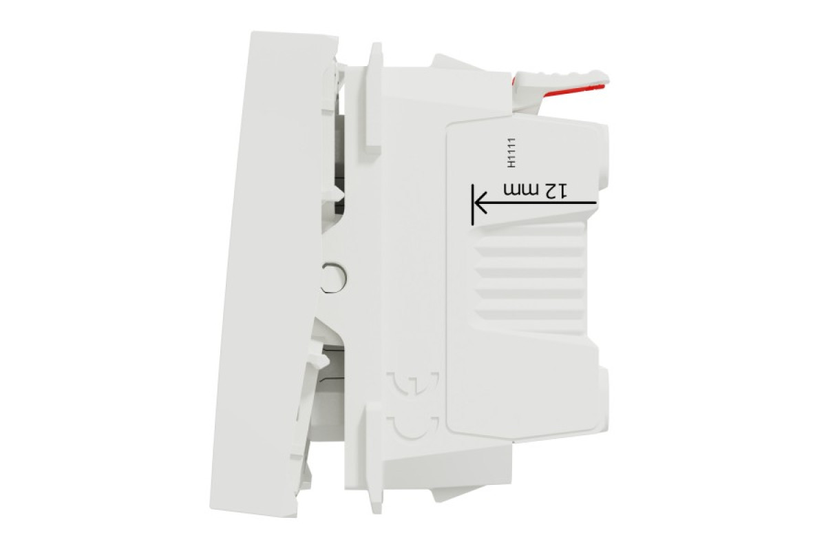 Вимикач 1-клавішний кнопковий, сх.1, з символом ''Світло'', 10 А білий Unica New (NU320618L)