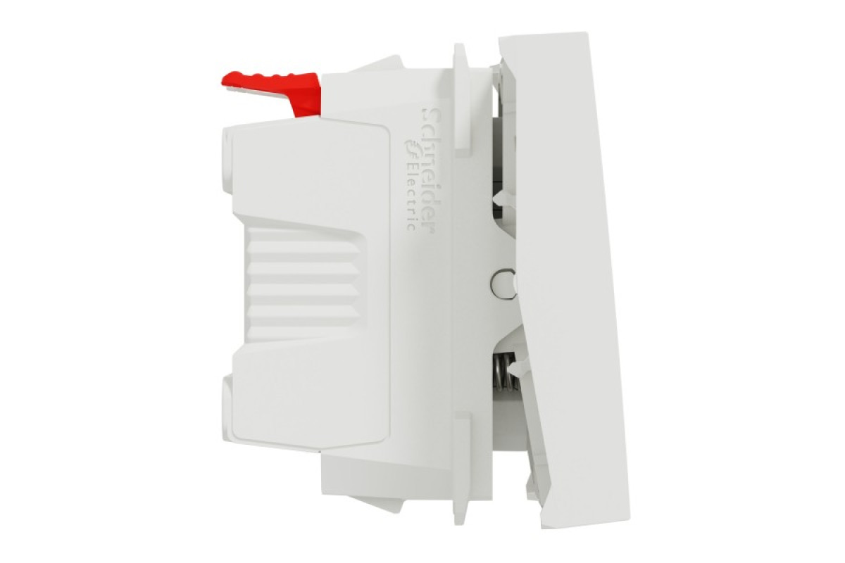 Вимикач 1-клавішний кнопковий, сх.1, з символом ''Світло'', 10 А білий Unica New (NU320618L)