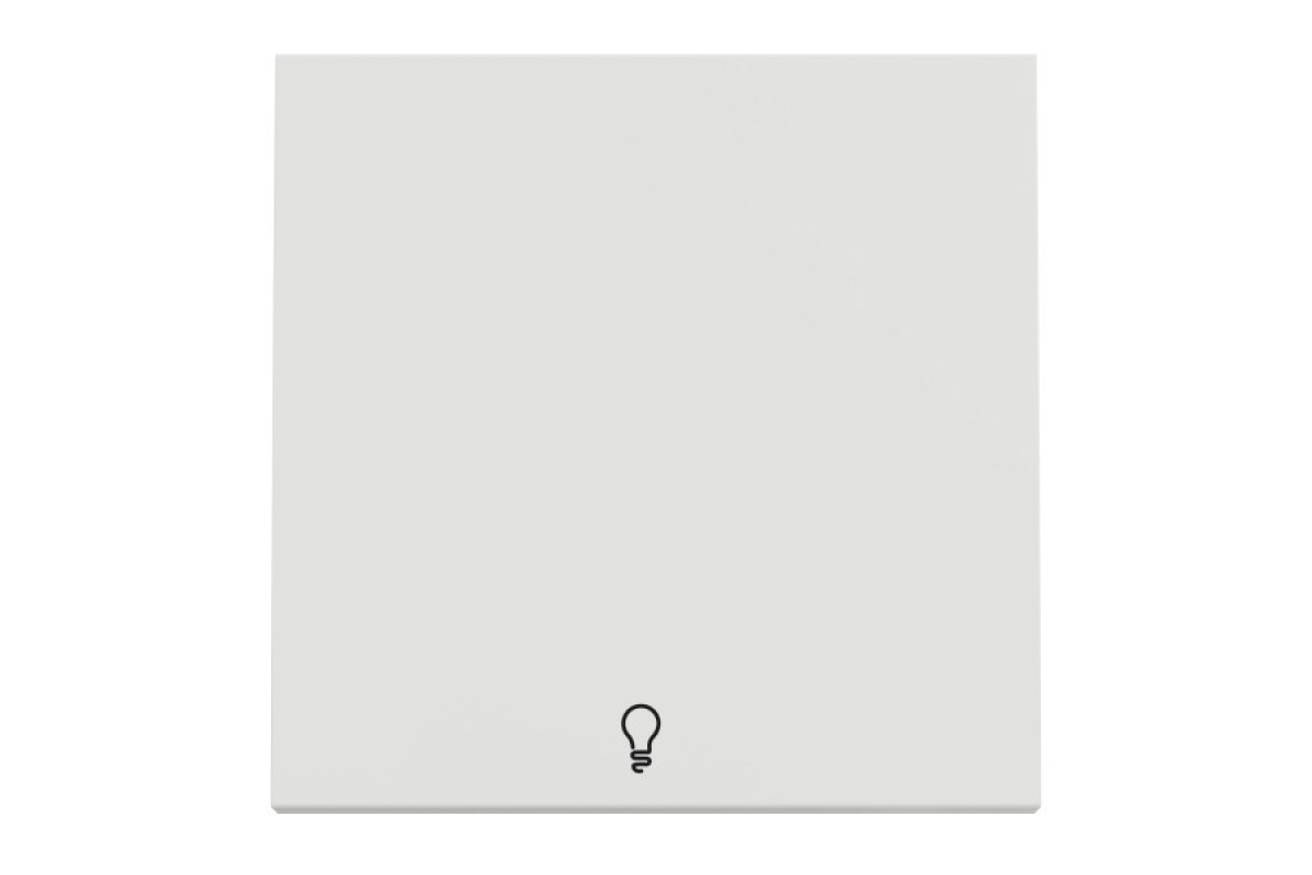 Вимикач 1-клавішний кнопковий, сх.1, з символом ''Світло'', 10 А білий Unica New (NU320618L)