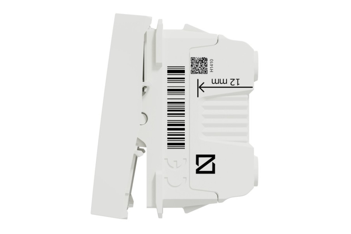 Вимикач 1-клавішний сх. 1 16А, 2 модульний, білий (NU326118)