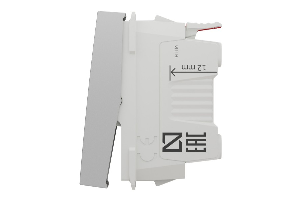 Вимикач 1-клавішний схема 1, 10А 1 модуль алюміній (NU310130)