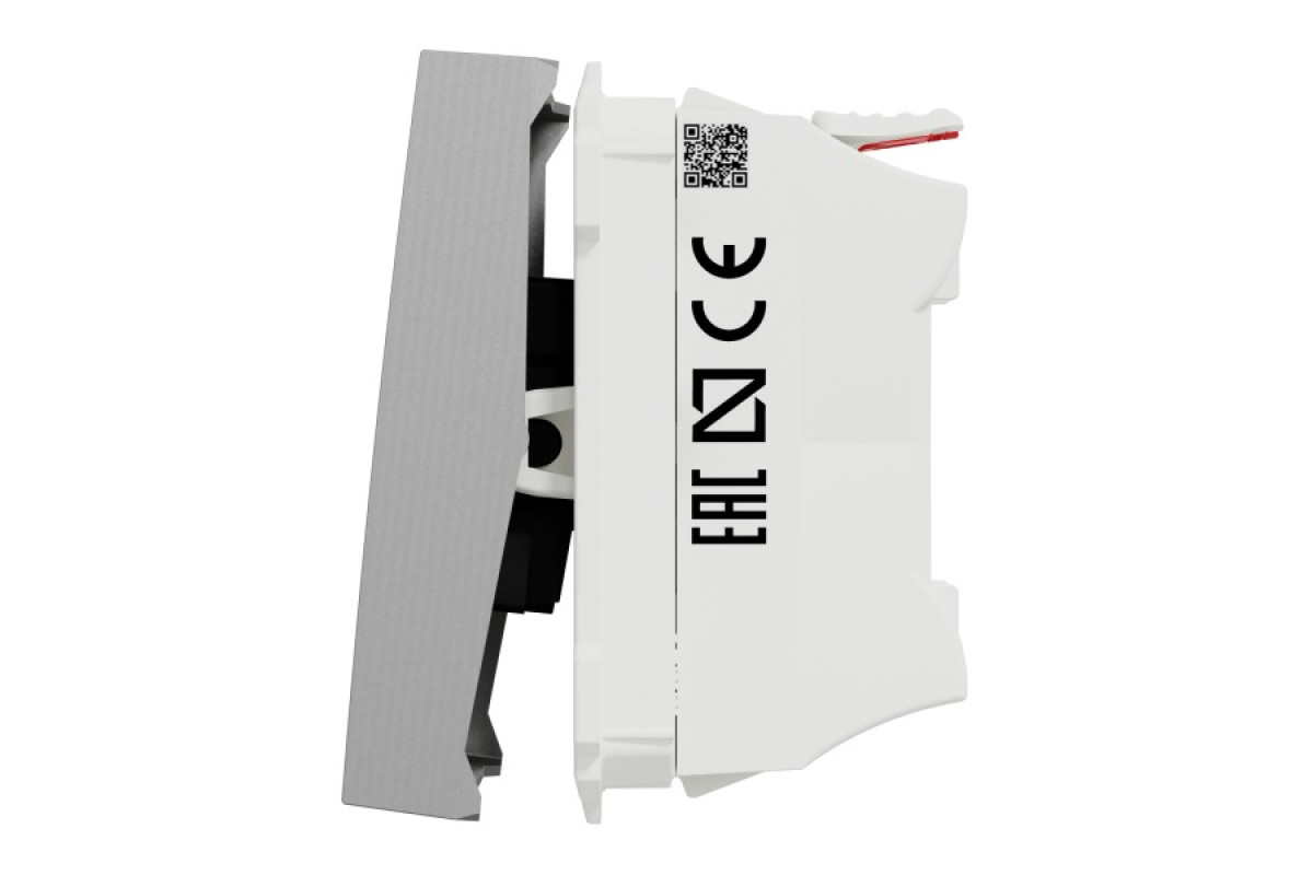 Вимикач 1-клавішний схема 1, 10А 2 модулі алюміній (NU320130)