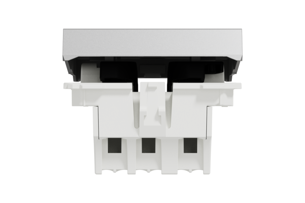 Вимикач 1-клавішний схема 1, 10А 2 модулі алюміній (NU320130)