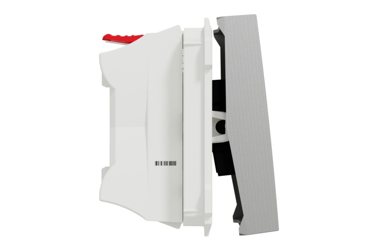 Вимикач 1-клавішний схема 1, 10А 2 модулі алюміній (NU320130)