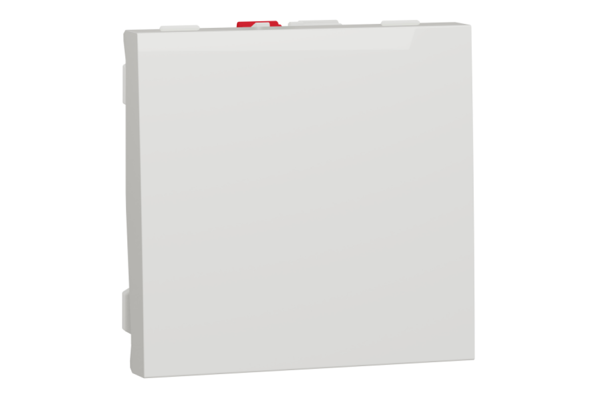 Вимикач 1-клавішний схема 1, 10А 2 модулі білий (NU320118)