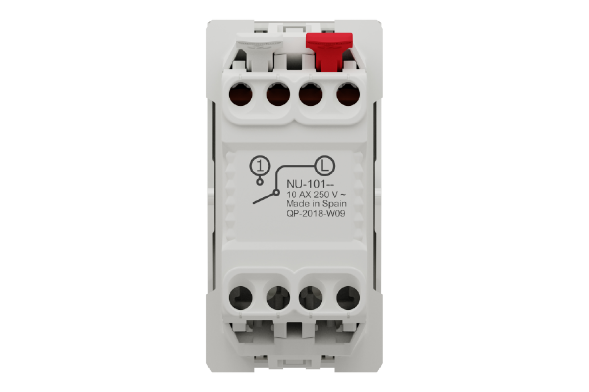 Вимикач 1-клавішний схема 1, 10А, 1 модуль білий (NU310118)