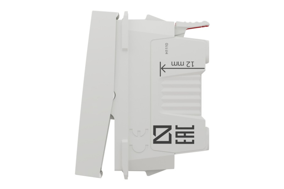 Вимикач 1-клавішний схема 1, 10А, 1 модуль білий (NU310118)