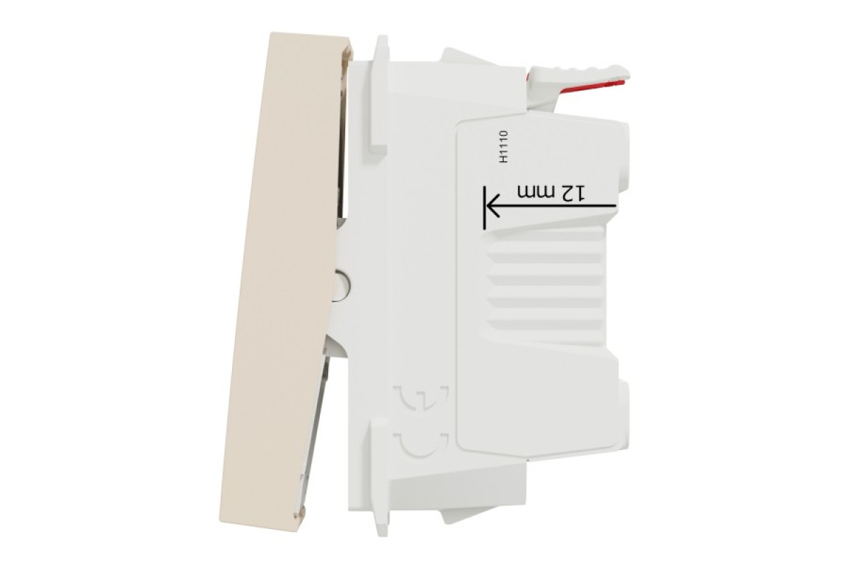 Вимикач 1-клавішний, 10А, 1 модуль бежевий Unica New Studio (NU310144)