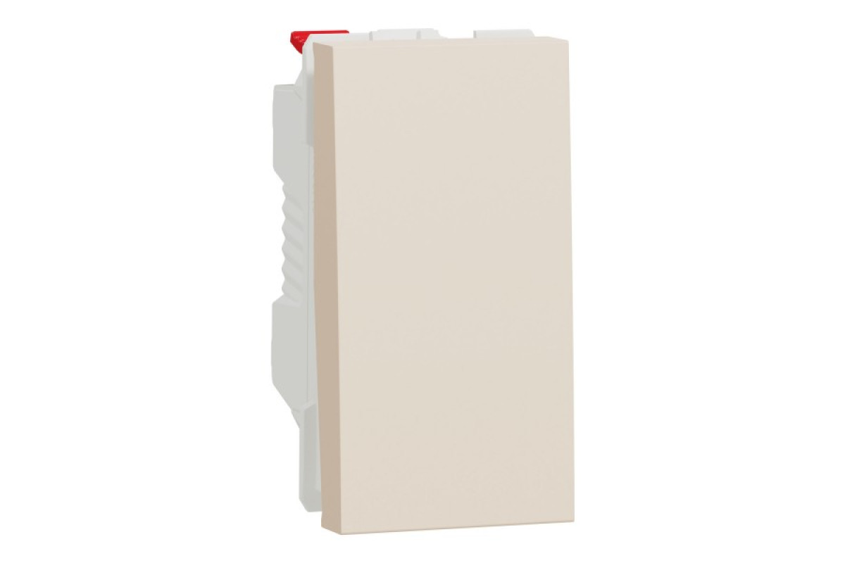 Вимикач 1-клавішний, 10А, 1 модуль бежевий Unica New Studio (NU310144)