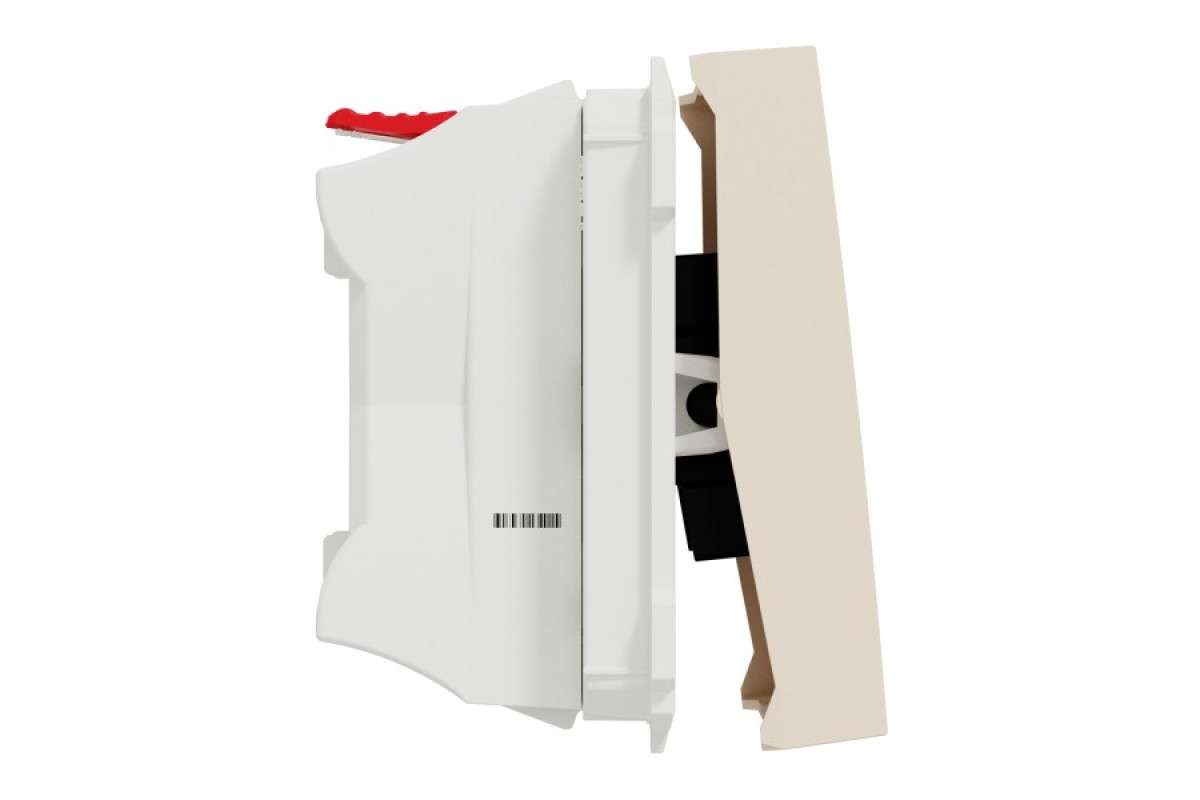 Вимикач 1-клавішний, 10А, 2 модулі бежевий Unica New Studio (NU320144)