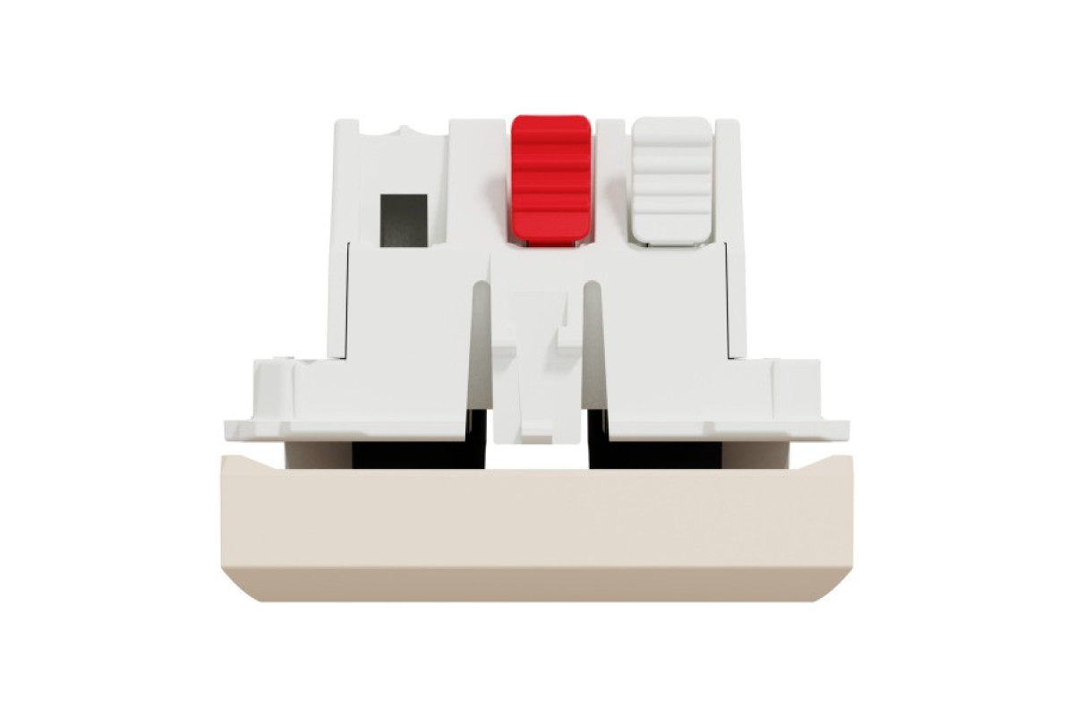 Вимикач 1-клавішний, 10А, 2 модулі бежевий Unica New Studio (NU320144)