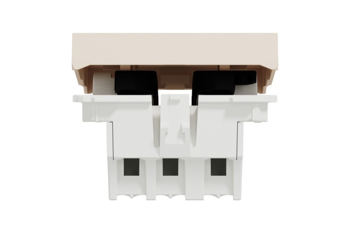 Вимикач 1-клавішний, 10А, 2 модулі бежевий Unica New Studio (NU320144)