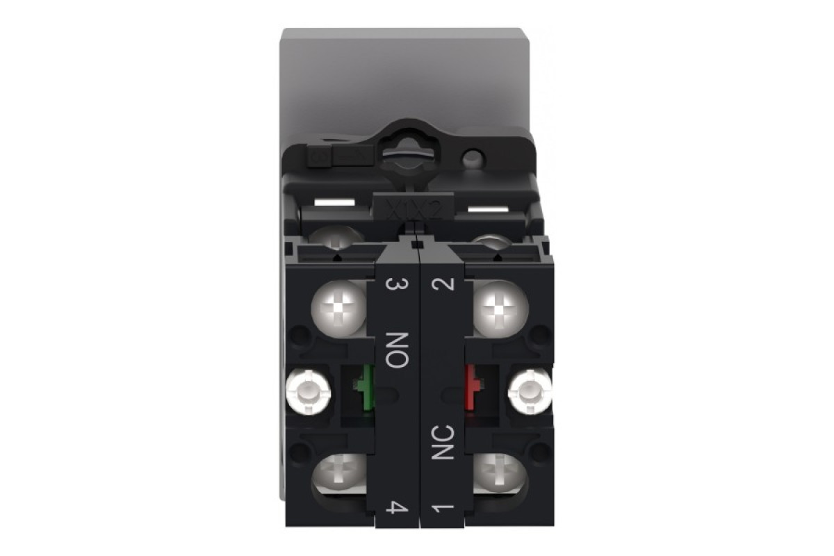 Двухголовая кнопка с подсветкой, Easy Harmony XA2, пластик, 22 мм, 1NO+1NC (XA2EW7L3741B5)