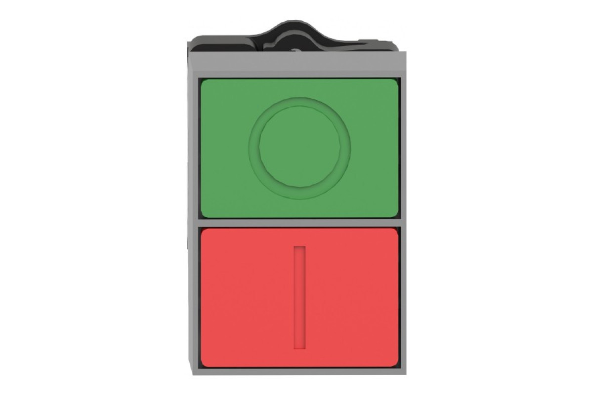Двухголовая кнопка, Easy Harmony XA2, пластик, 22 мм, 1NO + 1NC (XA2EA7A3415)