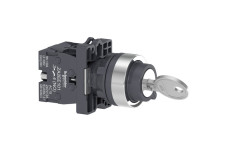 Ключовий перемикач, 2 положення, пружинне повернення, одна сторона висувна, 2 NO(XA2EG63)