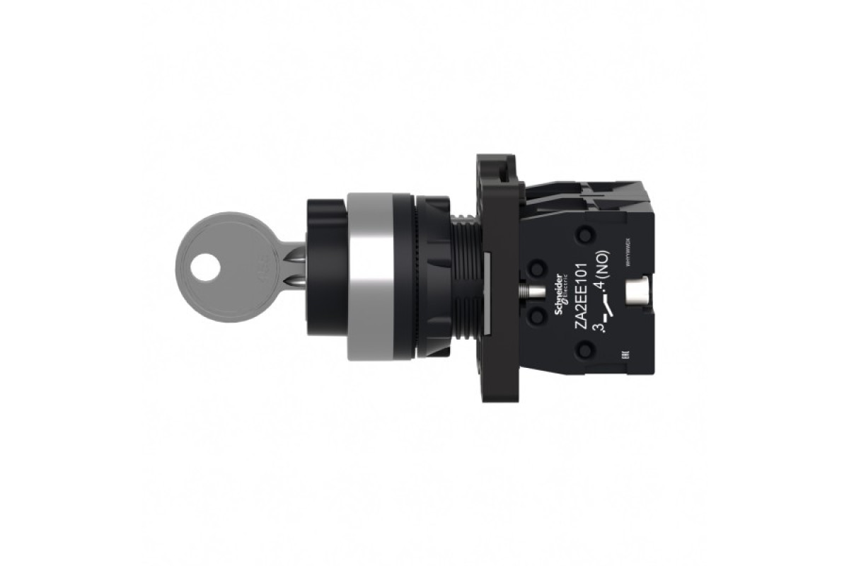 Ключевой переключатель, 3 положения, выдвижной центр, 2 NO (XA2EG33)