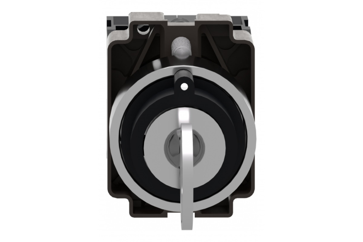 Ключовий перемикач, Easy Harmony XB2, метал, чорний, 22 мм, 3 положення, з фіксацією, 2 сторони висувні, 2NO (XB2BG53C)